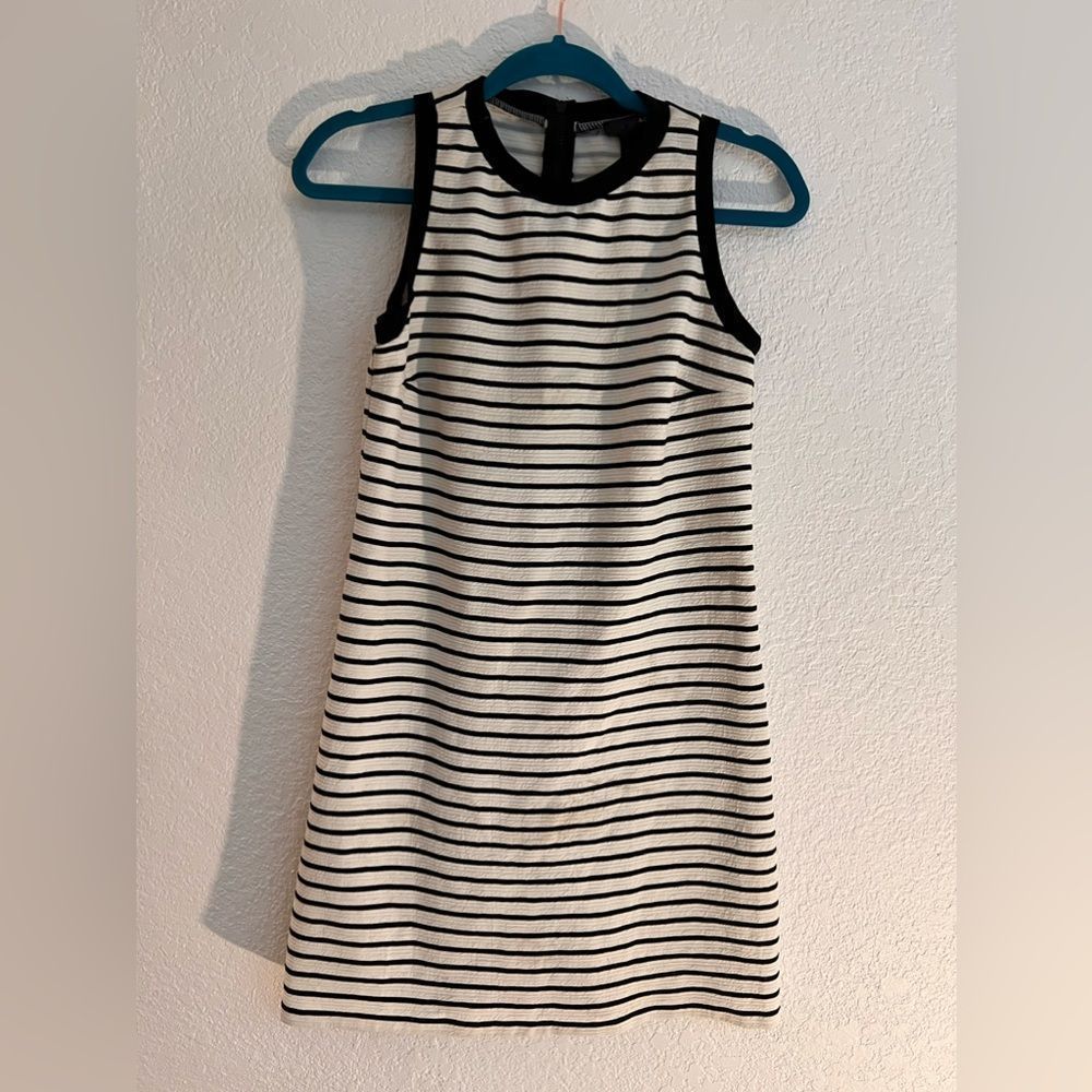 Aqua Boutique Black & White Striped Short Tank Dress Size S
